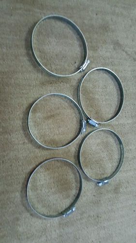 Worm gear hose clamp 3.6&#034; to 4.5&#034; diameter range 5 pcs