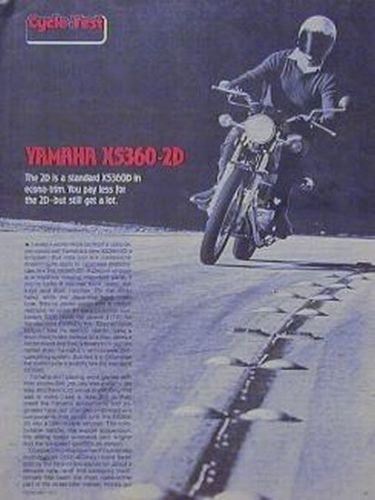 Yamaha xs360 2d motorcycle test article 1977 xs 360