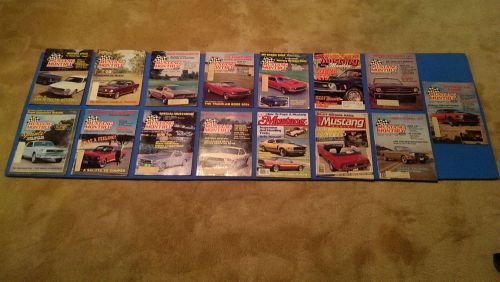 Collection of 14 mustang monthly magazines. classic ford mustangs, 1965-73.