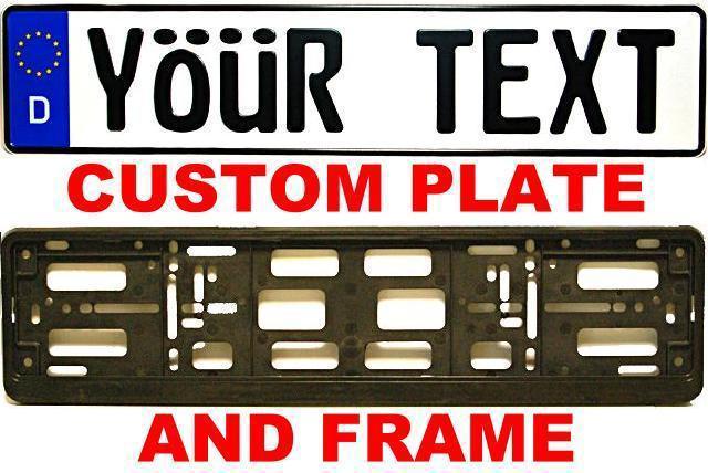 Your text on a german custom license plate + frame - mercedes sl gl volvo xc70