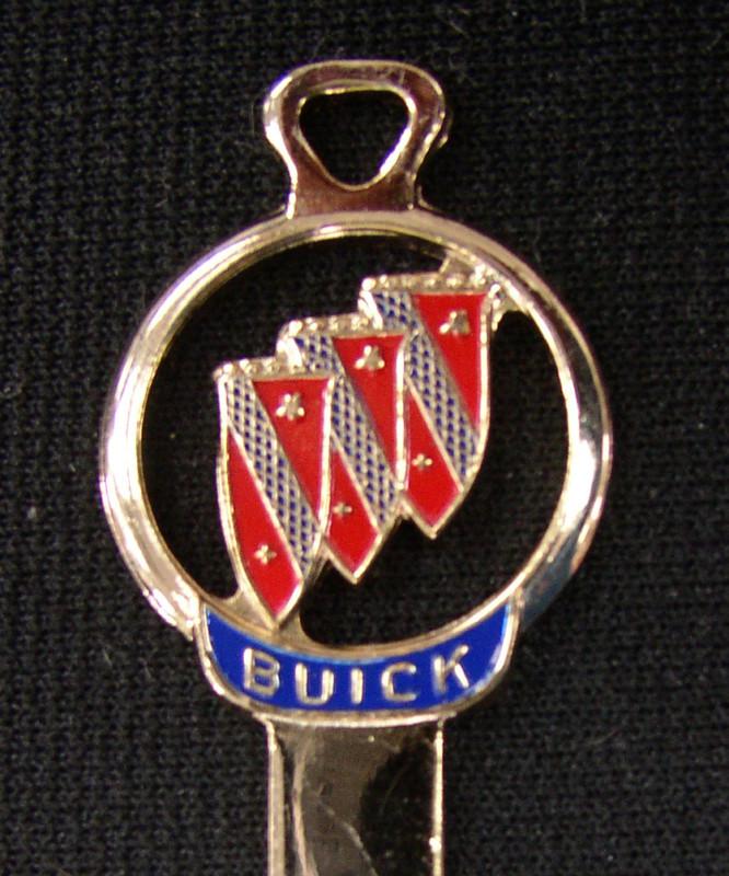 Rare vintage red buick tri shield gold silhouette key nos 1936 1937 1938 