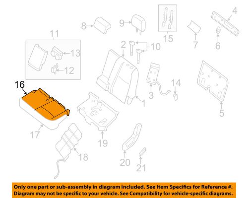 Infiniti nissan oem qx60 second row back rear seat-cushion cover 883703ja2a