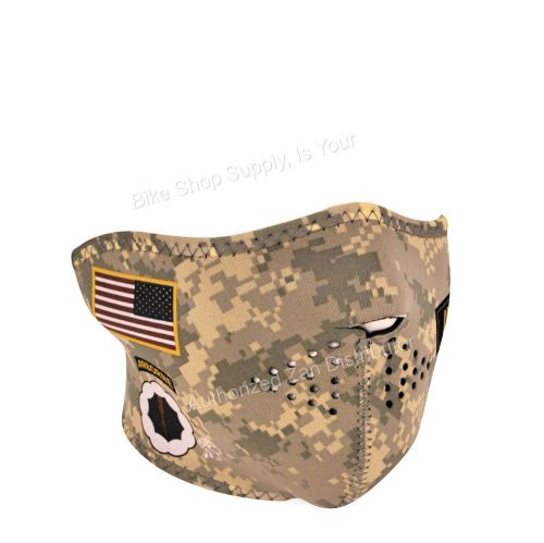 Zan headgear wnfm700h, neoprene half mask, rev black, u.s. army combat uniform