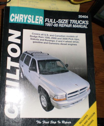 Dodge 1/2,3/4.1 ton pickup,dakota,durango,2 &amp; 4wd 1997-2000 repair manual