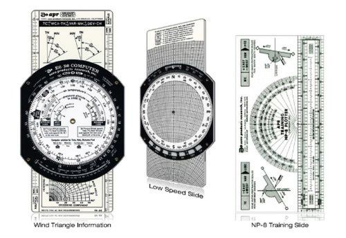 Apr student pilot e6-b flight computer with training np-8 plotter - e6-b8p