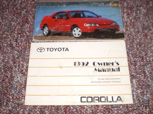 1992 toyota corolla car owners manual books guide all models