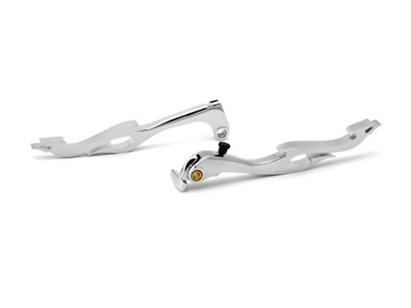 Chrome clutch + brake flame hand levers for 2005-2012 yamaha yzf r6 yzf-r6