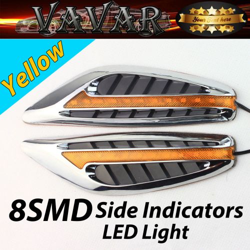 New pair yellow 8 led auto side indicators turn signal panels lights car styling