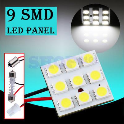 9 smd 5050 pure white light panel t10 ba9s festoon dome 9 led interior bulb lamp