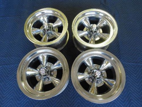 Rare vintage set of torque thrust style polished 14x7 ford mopar 4 1/2 bolt