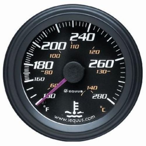 Equus 2 inch black faced mechanical water temperature gauge kit equus 6242