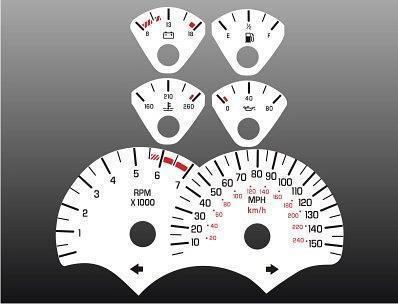 1997-1998 firebird 150mph instrument cluster white face gauges laminated 97-98