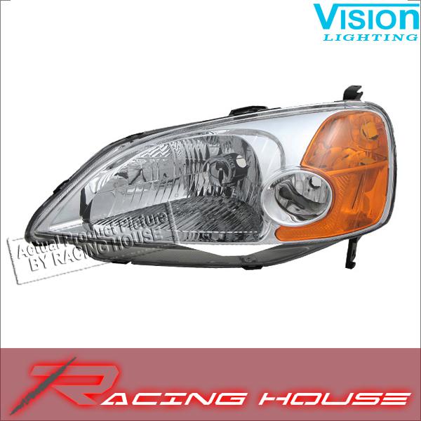 L/h headlight driver side lamp kit unit replacement 2001-2003 honda civic