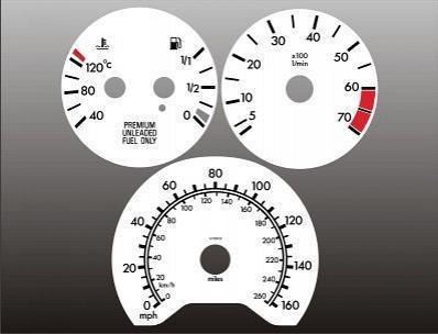 1997-1999 mercedes w210 e320 e420 e430 instrument cluster white face gauges