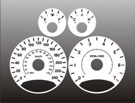 2005-2007 jeep liberty metric km/h instrument cluster white face gauges 05-07