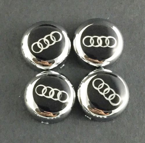 4pcs of set chrome bolt cover + audi decal license plate frame screw cap car