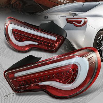 2013-2014 scion fr-s subaru brz clear red housing clear lens led tail light lamp