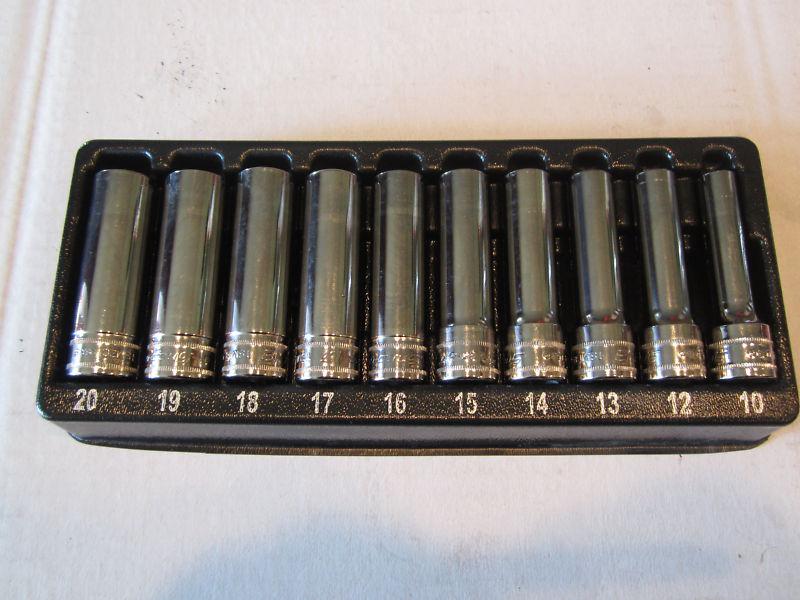 Snap on 1/2" drive metric 10 piece socket set - new!  sizes: 10 to 20mm