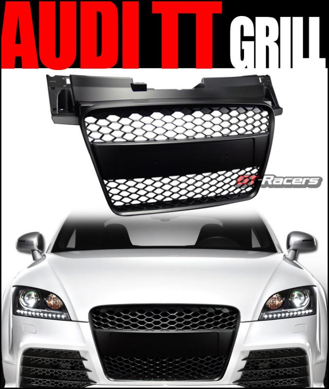 Blk sport honeycomb mesh front hood bumper grill grille abs 08-11 audi tt 8j