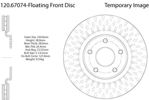 Centric 120.67074 front brake rotor/disc-premium rotor-preferred