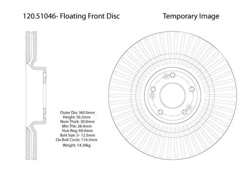 Centric 120.51046 front brake rotor/disc-premium rotor-preferred