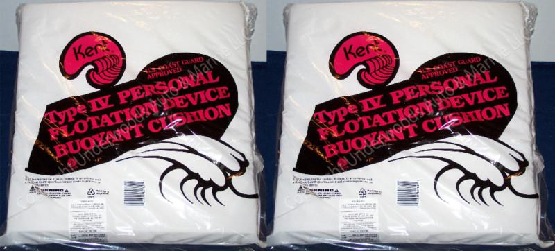 Kent type iv floating boat cushion throw pfd white pair