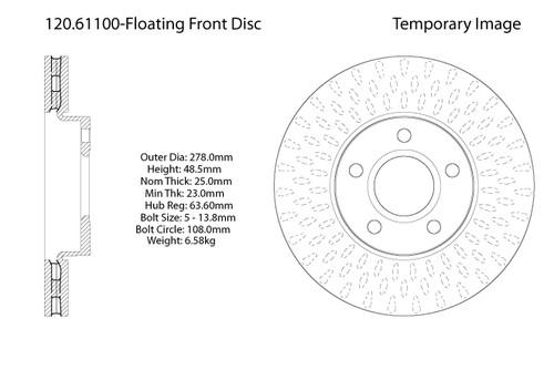 Centric 120.61100 front brake rotor/disc-premium rotor-preferred