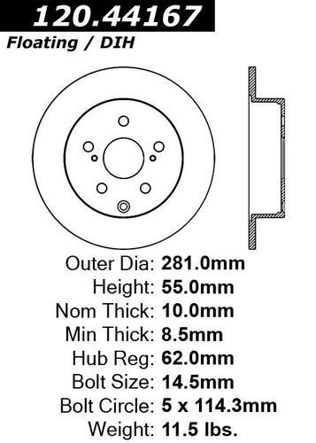 Centric 120.44167 rear brake rotor/disc-premium rotor-preferred