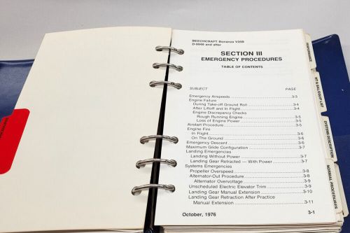 1980 beechcraft bonanza v35b flight handbook manual