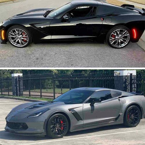 Smoked led bumper side marker lamps fit chevrolet 2014-2019 chevy corvette c7 4x