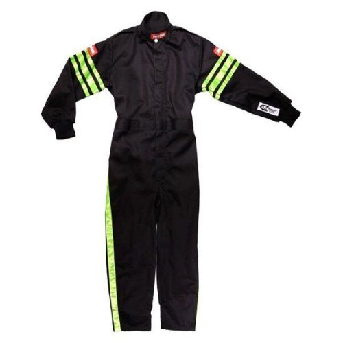 Racequip 1950793rqp - pro-1 series black with green m single layer racing suit