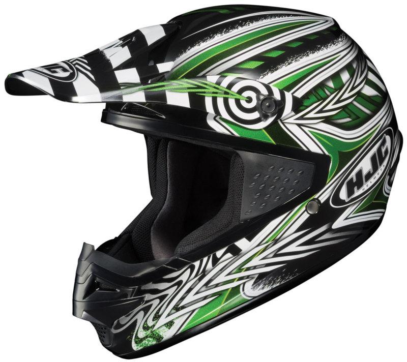 Hjc cs-mx charge motocross helmet black, white, green medium