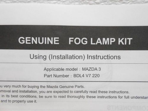 Oem 2010-2011 mazda 3 i sedan fog light lamp kit left &amp; right complete