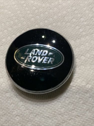 Land rover black &amp; polished oem center cap with green logo j9c3-1a096-aa - set/4