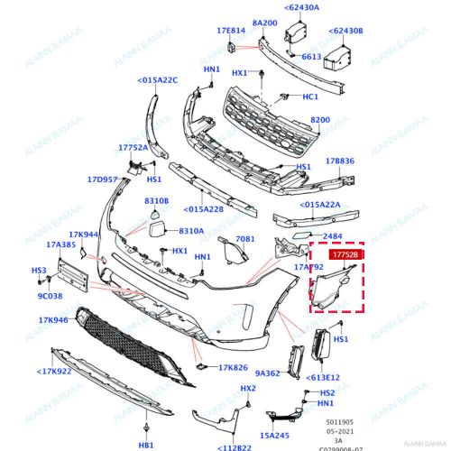 Front bumper air duct support bracket q for lr discovery sport l550 2020+,l&amp;r