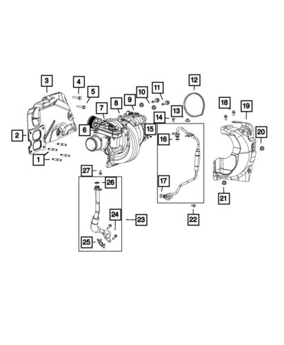 Genuine mopar turbocharger gasket inlet 4893677ac