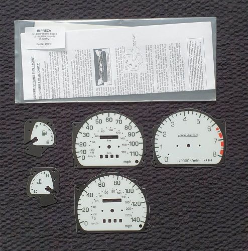 Lockwood subaru impreza white (green illumination) mph speedo dials (1993-2001)