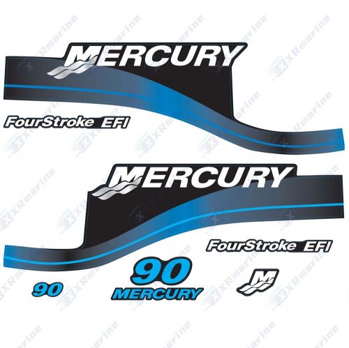 Blue decals set for mercury 90hp 4 stroke seapro outboard engine