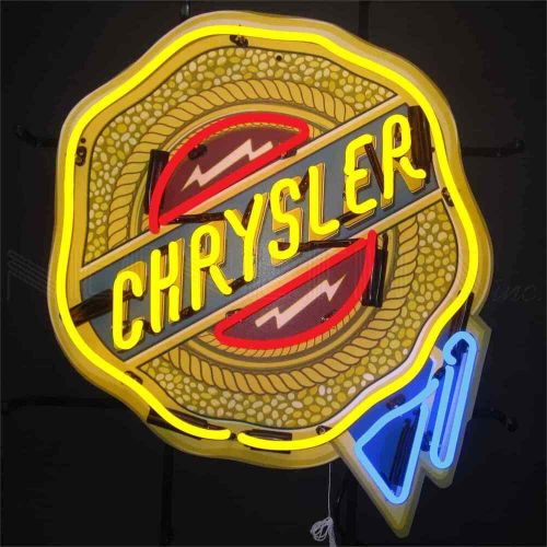 Neonetics 5crybk chrysler badge neon sign with backing 21 width x 25 height x 4