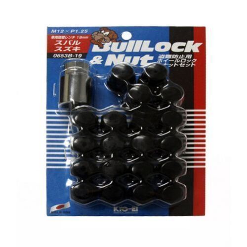 Project kics thread pitch 12x1.25 19mm bull lock wheel lock set black universal