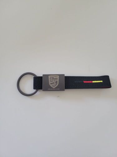 Suede porsche keychain