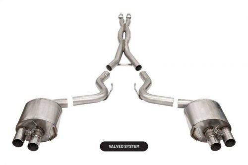 Corsa 2015-2020 ford mustang gt350/r 5.2l v8 dual rear cat-back- stainless dual