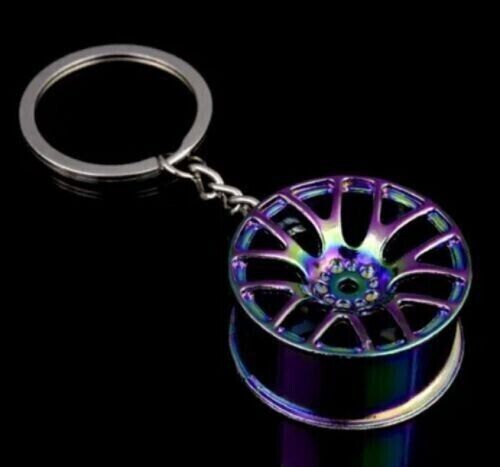 Creative gift car wheel hub metal keychain waist hanging key ring pendant aaa