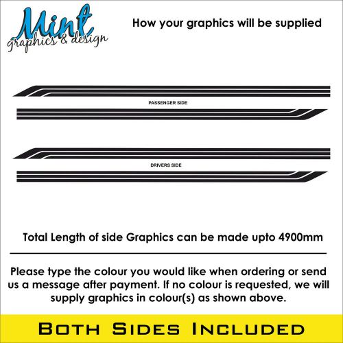 Lwb vw transporter camper motorhome side stripes decals van graphics no p&amp;p 075