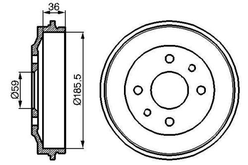 2x brake drums (pair) fits seat rear set bosch se022165201a 022165201a quality