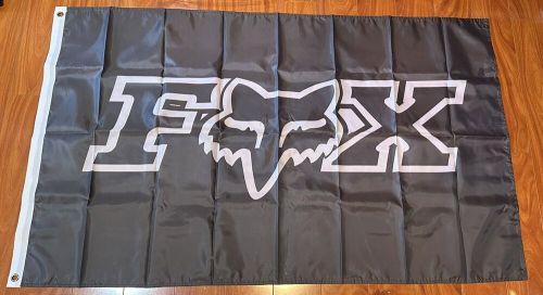 Fox racing banner flag 3x5ft motocross off road moto dirt bike black flag