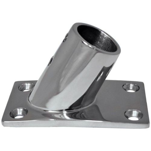 Whitecap ⅞&#034; o.d. 60 degree rectangle base ss rail fitting