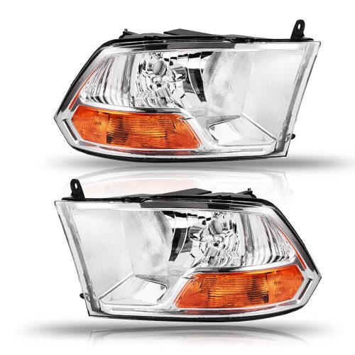 Headlight assembly set for 2009 2012 dodge ram 1500 3500 2500 left right chrome