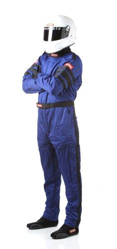 Racequip 120026rqp 120 series 1-pc driving suit sfi 3.2a/5 blue/black stripe xl