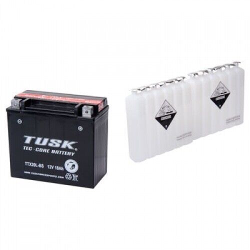 Tusk tec-core battery with acid ttx20lbs maintenance-free ttx20l-bs for atv/utv